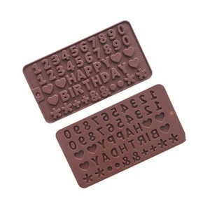 Letters +Happy Birthday/Numbers /Symbols Mold Chocolate cake tools decorating silicone mold