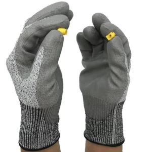 Level 5 Cheap PU palm coating anti cut Safety Gloves HPPE cut resistant Working Hand Gloves