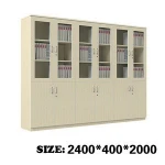 Light luxury wooden material with 3 drawers 4 doors with lock Vertical file cabinet design office furniture for companny