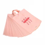 Logo Printed Packing Shopping Bags Pe Plastic Bag With Soft Loop Handle Biodegradable Tote Bag For Clothes Packaging