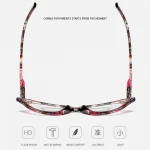 LongKeeper Rhinestone Cat Eye Reading Glasses for Farsighted Floral Women's Spectacles with Diopters Fashion Degree Eyeglasses