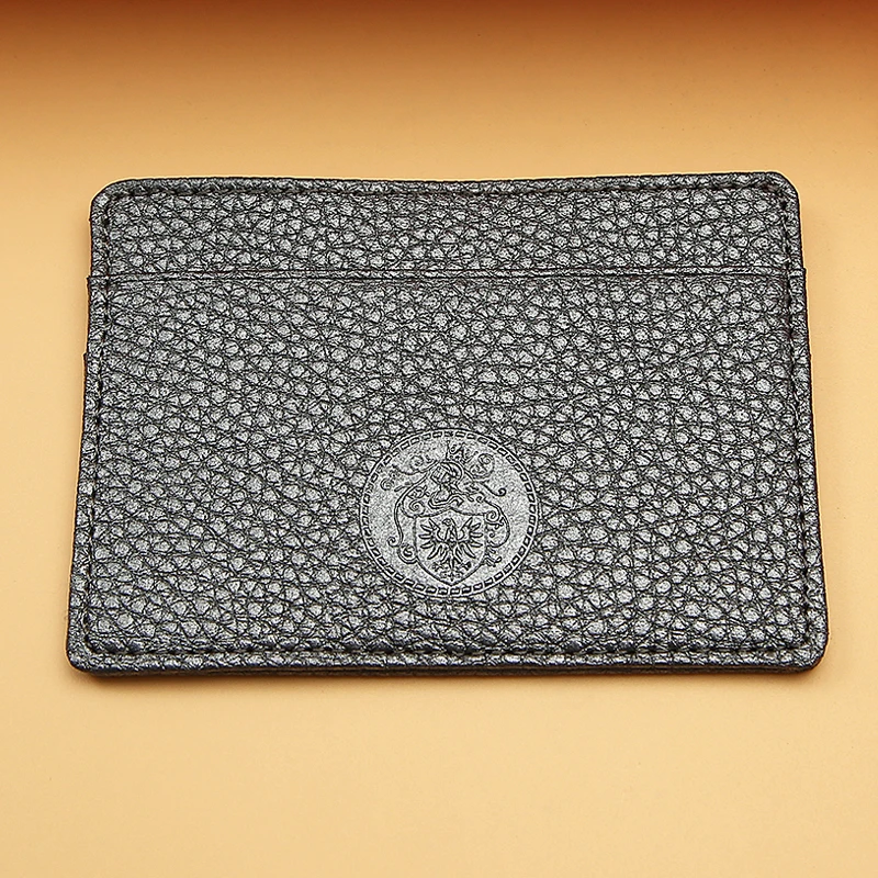Low minimum quantity genuine rfid id wallet men leather card holder credit