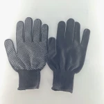 Low Price Comfortable Non-slip Black Crepe Nylon Latex Gloves