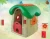 Import Low price outdoor plastic playhouse with 2 swings from China