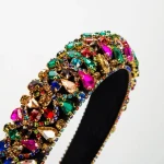 Luxury Colorful Crystal Sponge Wide Brimmed Headbands High Quality Handmade Rhinestone Baroque Hairbands Accessories For Women