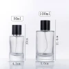 Luxury cylindrical Empty bottle perfumes 100ml 50ml crimp neck perfume bottle with sprayer