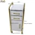 Import luxury hair salon barber shop gold cabinet storage hair dressing trolley cart from China