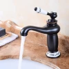 Manufacturer Supplier Retro Deck Mounted Brass Black Wash Basin Faucet