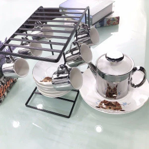 Manufacturer Wholesale Porcelain mirror tea coffee drinks pot set