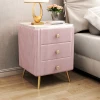 Marble bedside table simple and modern small apartment solid wood bedside cabinet bedroom storage cabinet