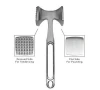 Meat Tenderizer Mallet Aluminum Heavy Duty Food Hammer Mallet Tool Two Sides Chicken Pounder for Beef 9.5-Inch