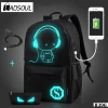 Mens Nightclub Backpack Casual Computer Smart Usb Backpack