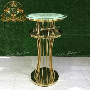 Metal base glass top customized wholesale bar stool cocktail table