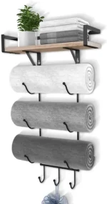 Metal Wall-mounted Towel Rack for Small Bathrooms Rolled Towel Storage Basket and Bathroom Shelves Storage Holders & Racks