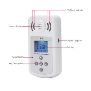 Meter for PPM HTV Portable Formaldehyde Tester Methanal Concentration Detector with LCD Display and Sound-light Alarm
