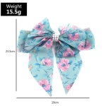 MIO Trendy Korean Bow Hair Clip Hairpin Hair Accessories Bowknot Flower Print Children Sweet Hair Clip