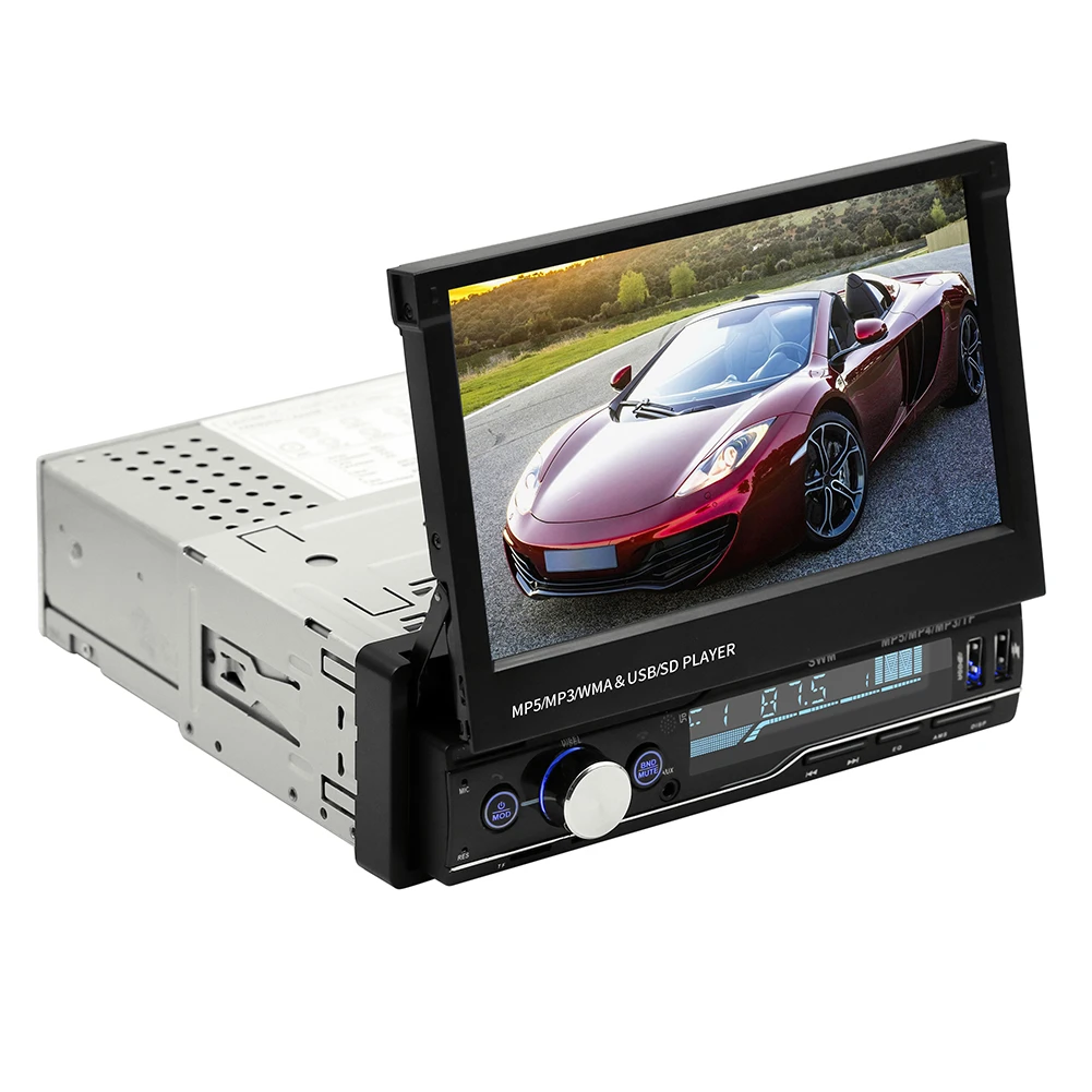 mirror link universal car stereo mp5 player FM/AM/RDS/SD /USB/AUX touch screen 1 din 7 inch car radio with Audio