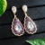 Import Models New Multi Color Crystal Drop Earrings Women Fine Silver Earrings Wedding Party Jewelry from China