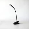 Modern black ABS plastic built-in rechargeable lithium battery LED   bedside clip reading lamp