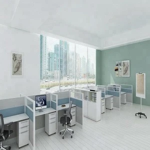 Modern color office partition for two people