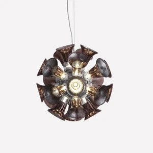 Modern Design Glass Material Lampshade Indoor Lighting Led Pendant Light Firework Lamp Ball