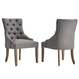 Modern Dining Chair Fabric Upholstered Dining Room Chair Wood