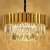 Import Modern gold plated round iron chandelier K9 crystals led pendant light for Holiday villages deco from Pakistan