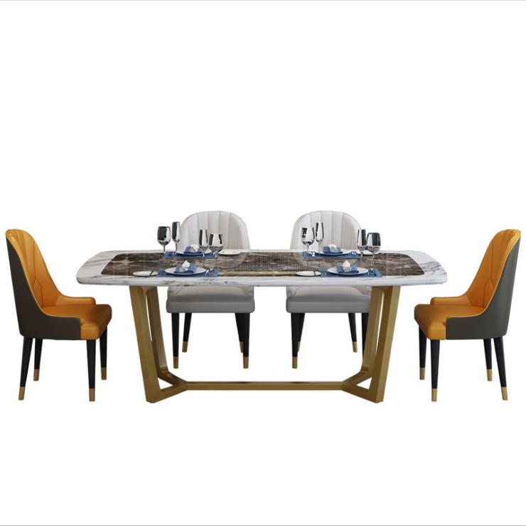 Buy Modern Light Luxury Marble Dining Table And Chair Nordic Minimalist ...