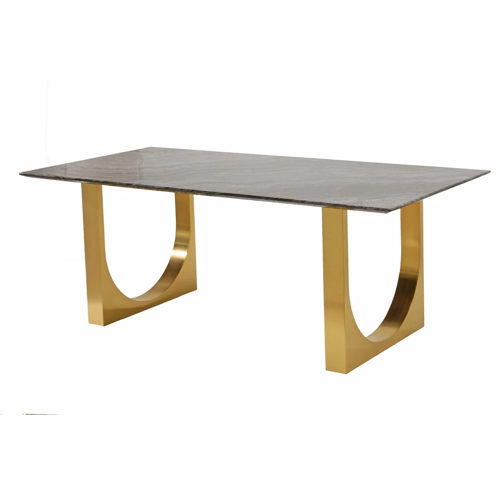 modern marble stainless steel frame dining table