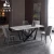 Import modern stylish and luxury marble dining table and chair set with metal leg from China
