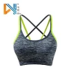 Moisture-wicking strappy gym wear clothing running apparel dry fit removable women workout cross back sport bra top fitness