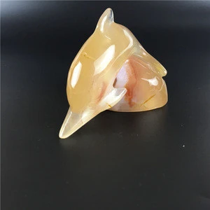MOQ 1pcs Gemstone Dolphin Carving&Lovely Dolphin Craft