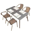 Morden Restaurant Table And Chairs Outdoor Furniture Waterproof Sun Protection Dining Table sets