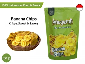 Most Tasty Asian Banana Chips Snack Indonesian Organic Crispy Banana Chips 150g