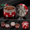 MSG05 3 Layers Poker Chip Style Herb Herbal Tobacco Grinder Plastic Metal Grinders Smoking Pipe Accessories For Gift Choice