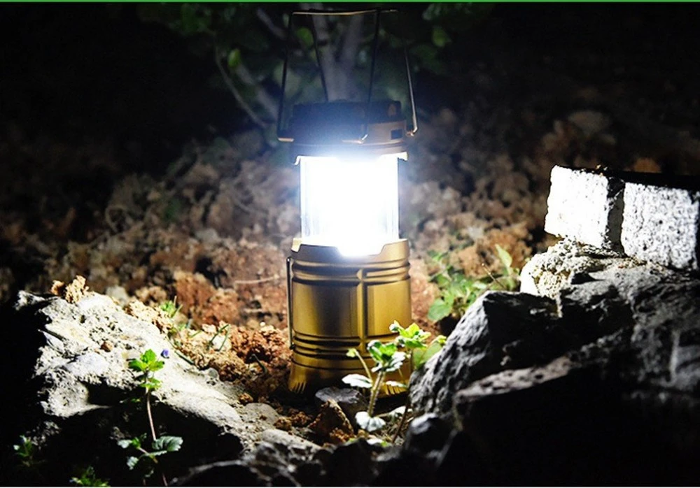 Multi-functional Stretchable LED Flame Camping Tent Portable Hand Emergency Lantern