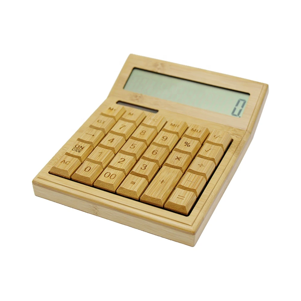 multiple  function Eco-friendly solar bamboo financial calculator