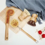 Natural Bamboo Dish Scrub Brush 4 Piece Set