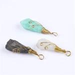 Natural Raw Crystals Point Electroplated Crystal Pendant Necklace Jewelry