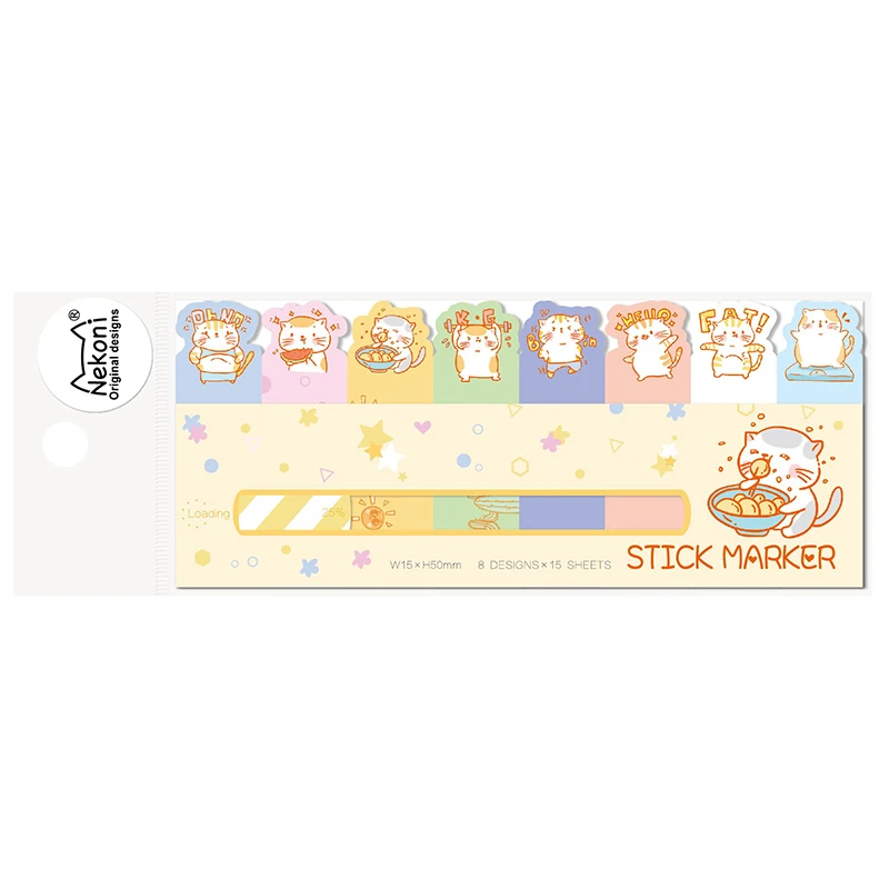 Nekoni Cute Sticky Notes Pad Memo Pad Kawaii Animal Self-Stick Note Pads Paper Index Bookmark Hot Sale Memo Note