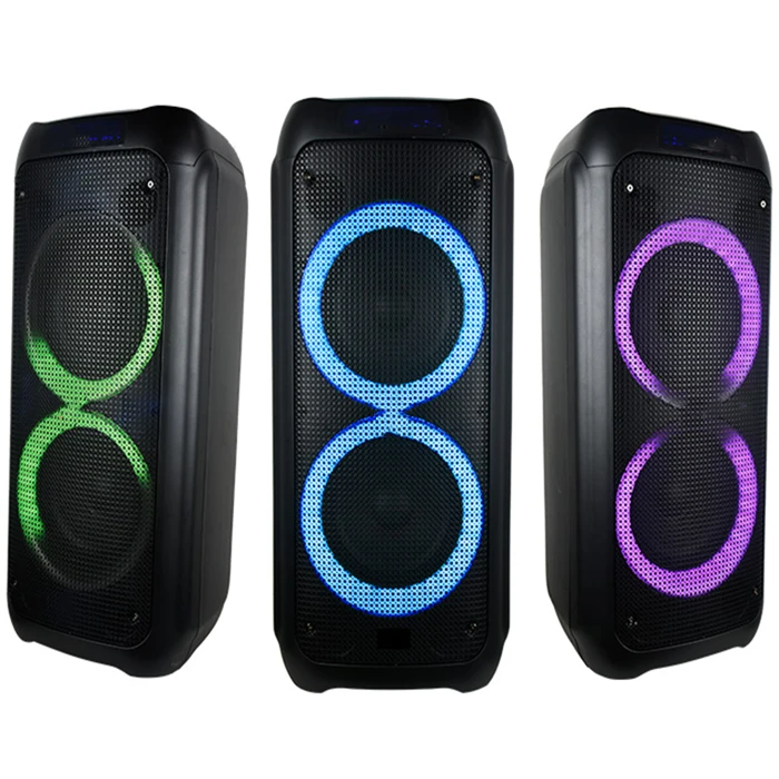 New 2021 Top quality BT boombox Alexa echo dot portable trolley speakers double 6 inch  size factory price speaker