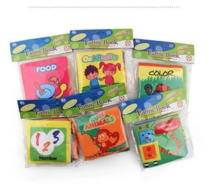 New baby early education toys colorful learning cloth book jungly animal tails soft cloth book toy Children first learning
