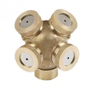 New Brass Spray Misting Nozzle Garden Sprinklers Fitting Hose Water Connector 4 Hole