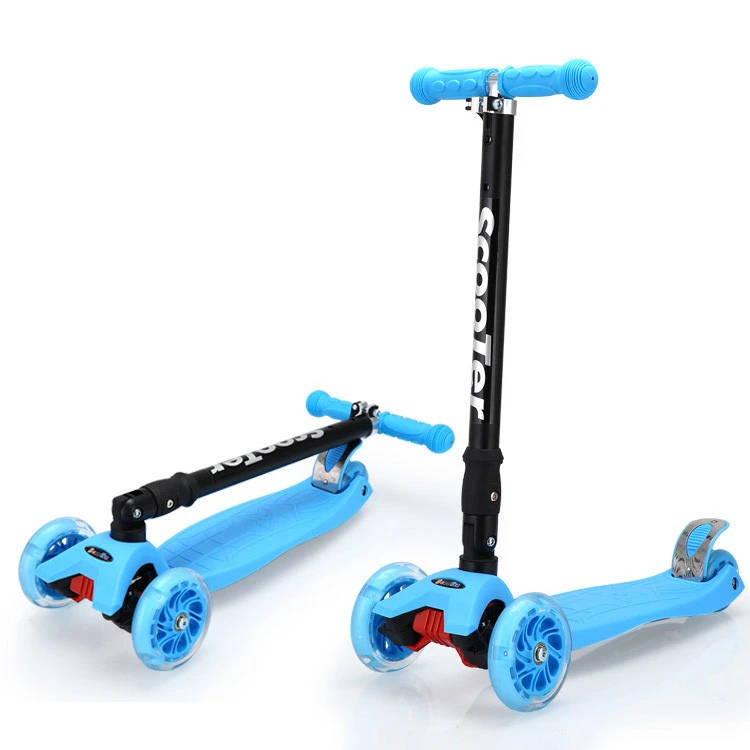 New Design 3 PU Wheels LED Flashing Scooter with Foot deck Pedal Kids Kick Scooter for kids ride