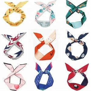 New fashion model wholesale handmade woman beautiful accessory headbands colorful fabric elastic hair bands