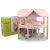 Import New shape hot sale wooden toy doll house two floor doll house set toy pink wooden doll house toy  MSN19029 from China