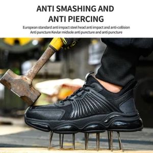 New Steel Toe Comfortable Anti Puncture Anti Smashing Work Shoes for Men Indestructible Safety Sneakers for Constru