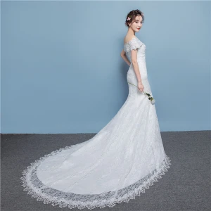 New style slim body mermaid tail strapless wedding dress elegant off shoulder long bridal dress