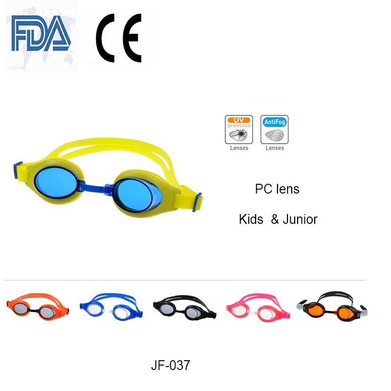 Newest Design Anti-fog kids Swim Goggles with adjustable nose piece anti uv transparent children JR sport swimming goggles