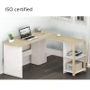 Oak Wood Top L-Shaped Home Office Corner Desk